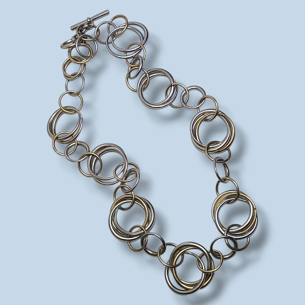 Kenneth Cole‎ Reaction Two Tone Chunky Chain Necklace 28"
